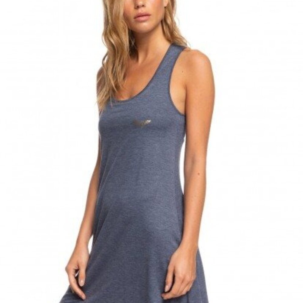 Roxy Blue Sleeveless Closing Call Tank Dress Mood Indigo - Size Small